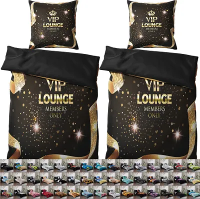 Produktbild von SANILO® Bettwäsche 135x200 cm, 100% feinste Baumwolle, 4-teilig, Bettbezug, Kissenbezug 80x80cm - VIP Lounge