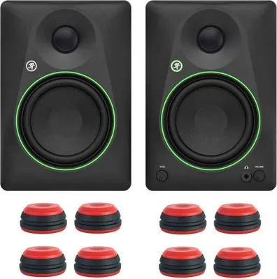 Immagine prodotto di Monitor da studio Mackie CR5BT con piedini per diffusori rossi