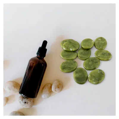 Produktbild von 10 Stück Grüne Massagesteine, Beheizte Wärmesteine für die Spa-Massage zu Hause, zur Entspannung und Schmerzlinderung