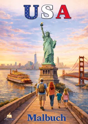 Produktbild von USA Malbuch für Erwachsene mit 50 wunderschönen Ausmalmotiven