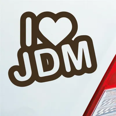 Produktbild von Auto Aufkleber I Love JDM Liebe Tuning 12x10 cm Braun Sticker Heckscheibenaufkleber