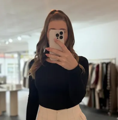 Produktbild von Longtop Damen "Lara" Schwarz ( Größe M ), für Frauen Langarm Longtops, transparentes Longtop, Langarmshirts Slim Fit, Longshirt UBoot-Ausschnit Shirt