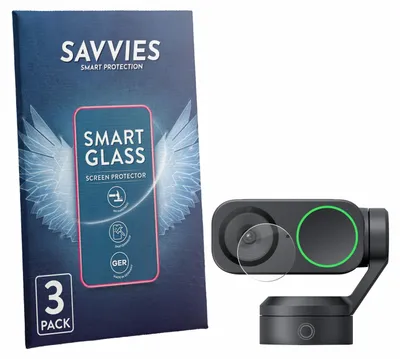 Produktbild von 3x Savvies Schutzglas Folie für Insta360 Link 2 (Linse) 9H Panzer Schutzfolie Glas Displayschutz klar transparent