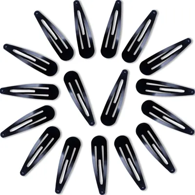Image de 20 barrettes, épingles à cheveux, barrettes pour femmes, épingles à cheveux noires, antidérapantes, 5 cm, noir