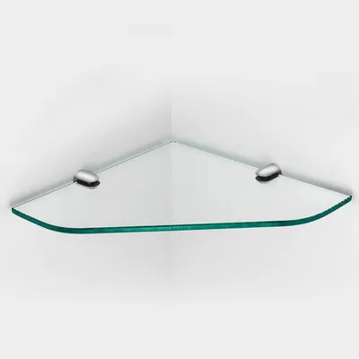 Image de S'AFIELINA étagère en verre étagère de douche verre d'angle 6mm verre trempé étagère de douche verre pour salle de bain étagère de douche 230 x 230 mm,1 pièce