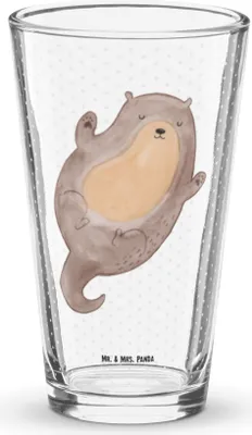 Produktbild von Mr. & Mrs. Panda Glas Otter Umarmen - Transparent - Geschenk, gut Gelaunt, Cocktailglas, Hallo, Wasserglas, Shaker, Optimistisch, Seeotter See, glücklich, Bierglas, Pint
