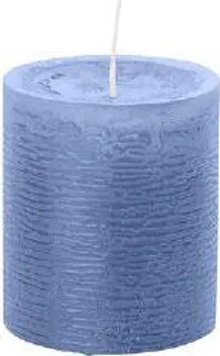Produktbild von Rustic Stumpenkerze 190 x 100 mm (H x Ø), Farbe Graublau, mit ASF zum Abbrandschutz, durchgefärbte Stumpenkerzen in rustikaler Optik, geeingnet für Deko, Party, Event, Hochzeit, Adventskranzkerzen, Einzelkerze
