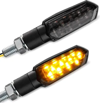 Immagine prodotto di Indicatori a LED per moto # TX10 E-mark 2 pezzi neri colorati