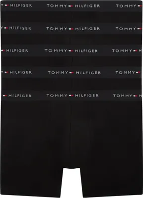 Produktbild von Tommy Hilfiger Herren 5er Pack Boxershorts Briefs Set mit Logobund, Schwarz (B//