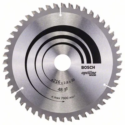 Image de Lame de scie circulaire 216 x 30 x 2mm Optiline Wood pour le bois 48 dents - BOSCH - 2608640432