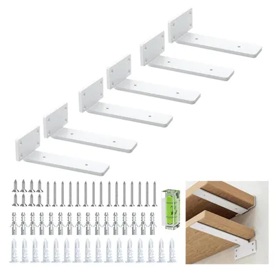 Produktbild von Regalwinkel 15 cm, 6er Set, Weiß, Eisenfinish