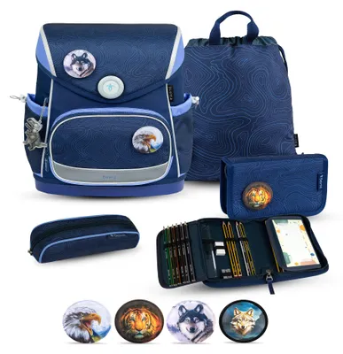 Produktbild von Belmil Compact Plus Premium Schulranzen Set 5-teilig "Topographic"
