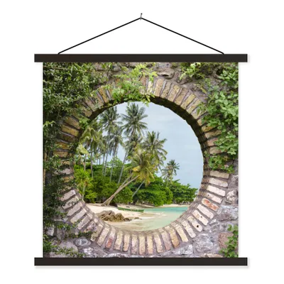 Produktbild von MuchoWow® Textilposter Palmen - Tropisch - Durchsichtig - Strand 40x40 cm mit schwarzem Rahmen - Fotos