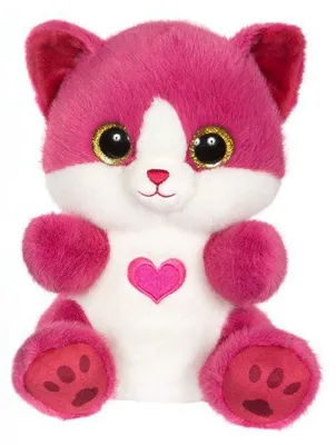 Obrázek produktu pro Plyšová kočka BERRY, GIPSY TOYS, malinově růžová, 23 cm, srdíčko na bříšku