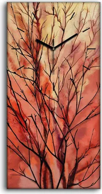Produktbild von Wandkunst Leinwand Bild Uhr 30x60 Malerei Abstrakte Bäume Zweige Kunst - schwarze Hände