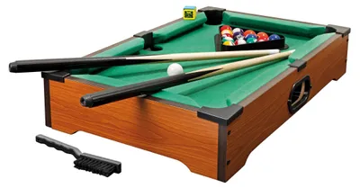 Zdjęcie produktu dla Stół do bilarda, zielony - 51x32x9,5 cm - wykonany z drewna - dla 2 graczy