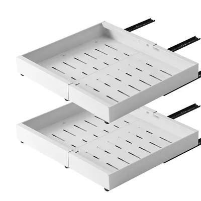 Produktbild von 2 Stück Teleskopschublade Küchenschrank Ausziehbare Schublade 32-52cm Breite x 53 cm Tiefe