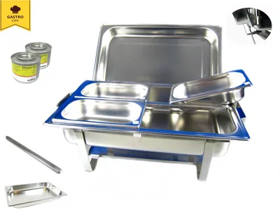Produktbild von 11 tlg. SET Edelstahl Speisenwärmer Warmhaltebehälter Chafing Dish