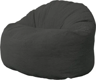 Image de Pouf velours côtelé épais BANANAIR 100cm gris foncé