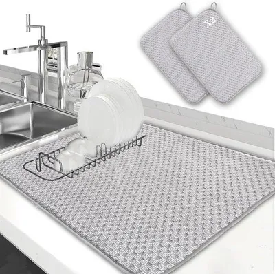 Image de Tapis d'égouttage pour cuisine 40 x 30 cm en microfibre
