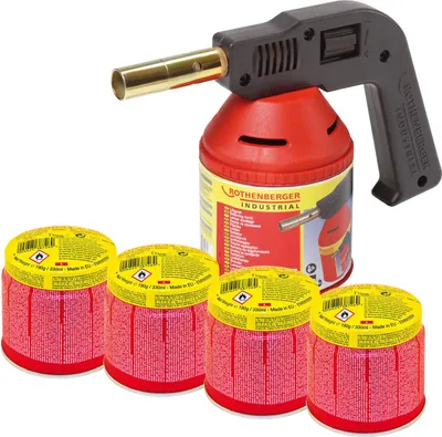 Zdjęcie produktu dla ROTHENBERGER Przemysłowa lampa lutownicza RoFlame Premium 1750 °C z 4x wkładem C200 330 ml z systemem ILL - 1000000981