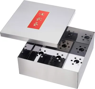 Productafbeelding van Zeewier Container - Nori Bakje - Zeewier n - Met Droogmiddel Ruimte - 22.7 x 22.7 x 8.6 cm - Zilver