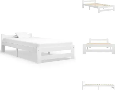 Obrázek produktu pro vidaXL Postel z masivu borovice bílá 100x200 cm - Postele a rámy postelí