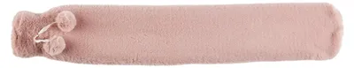 Produktbild von Wärmflasche in Rosa mit Fell-Fleece-Bezug, Lange tragbare Wärmflasche