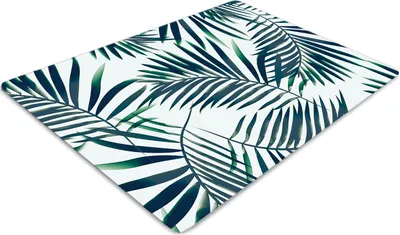 Produktbild von Stuhlunterlage Bürostuhlunterlage 120 cm x 90 cm Bodenmatte Bürostuhlunterlage - Grüne Blätter