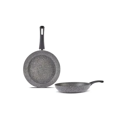 Produktbild von Gris Biogranit Pfannenset, 2-teilig Pfannenset Bratpfanne Kochgeschirr Eierpfanne Eierpfannenset Pfannenset, 2-tlg