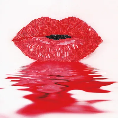 Produktbild von DIAMOND DOTZ® Original Diamond Painting "Hot Lips“ 30 x 30 cm ab 8 Jahren