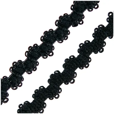 Detailansicht des schwarzen Dessous-Gummis mit 10% Elasthan und Muschelkante.