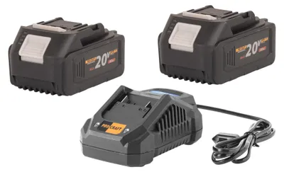 Produktbild von Procraft Starter Set 20 V 20/4A Schnell Ladegerät + 2x 20/4 Akku 4,0 Ah