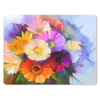 Produktbild von MuchoWow® Mauspad Mousepad Ölfarbe - Farben - Blumen 23x19 cm - Mousepads - Maus Mat - Pad - Mausunterlage - Schreibtischunterlage - Mauspad