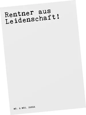Produktbild von Mr. & Mrs. Panda Postkarte Rentner aus Leidenschaft!  - Weiß - Geschenk, Ansichtskarten, bildkarte, Grußkarte, Spruch Sprüche Weisheiten Zitate Lustig Weisheit Worte