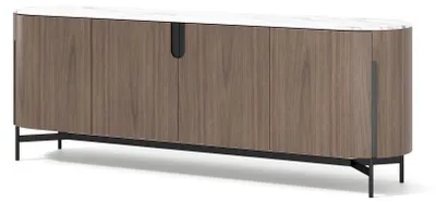 Produktbild von FURNLUX Sideboard Silario Braun Und Schwarz 220 Cm / Hauptfarbe: Braun / Abmessungen: 220 x 78 x 150
