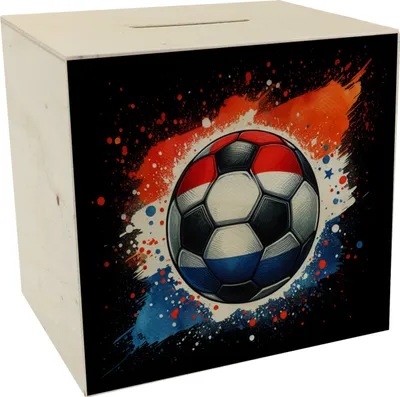Produktbild von Fußball Niederlande Flagge Spardose aus Holz