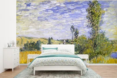 Obrázek produktu pro MuchoWow® Fototapety do obývacího pokoje nebo ložnice tapety vinylové motivy tapety Krajina u Vetheuil - Obrazy, Claude Monet 375x280cm