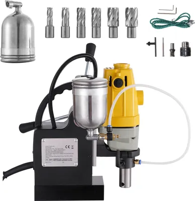 Zdjęcie produktu dla Wiertarka magnetyczna SucceBuy 1100 W, średnica wiertła MD40 1-1/2 cala (40 mm), siła magnetyczna 2810 funtów, 670 obr/min z 6-częściowym zestawem frezów pierścieniowych HSS