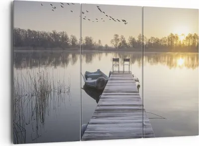 Produktbild von Bild auf Leinwand - Leinwandbild - 3 Teile - Brücke Westen die Sonne - 165x110cm - Wand Bild - Wanddeko - Wandbilder - Leinwanddruck - Bilder - Wanddekoration - Leinwand bilder - CE165x110-4197