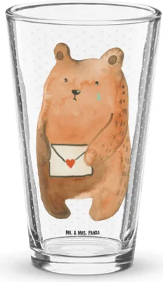 Produktbild von Mr. & Mrs. Panda Bierglas Bär Vermissen - Transparent - Geschenk, Freund, Freundin, Liebeskummer, Longdrinkglas, Unglücklich Verliebt, Verreist, Wasserglas, Cocktailglas