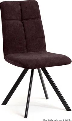 Produktbild von Esszimmerstuhl drehbar (4er-Set) Deryl 47x92x60 Schwarz/Espresso