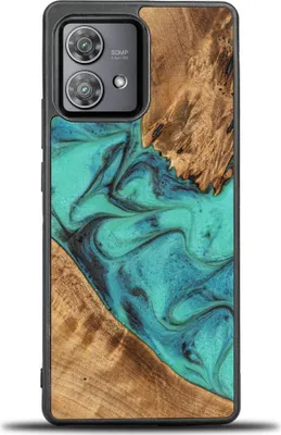 Image de Housse en bois Bewood Unique - Turquoise pour Motorola Edge 40 Neo
