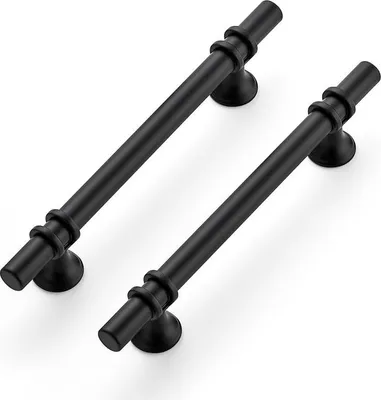 Obrázek produktu pro Kuchyňské úchytky, černé, 128 mm, úchytky na skříňky, černé, úchytky na kuchyňské skříňky, úchytky na dvířka, kuchyně, úchytky na nábytek, nerezová ocel, kuchyňské úchytky, černé, 10 kusů