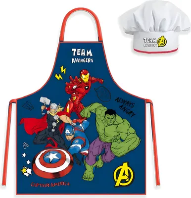 Obrázok produktu pre Chlapčenská kuchárska zástera s klobúkom - Avengers/Angry
