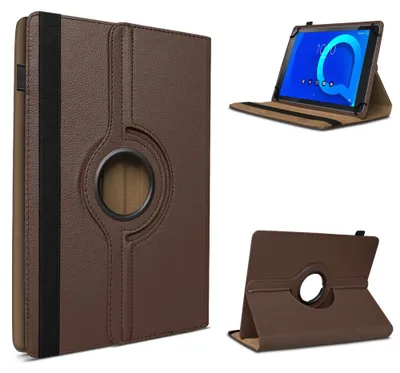 Produktbild von Tablet Hülle für Telekom T Tablet Tasche Schutzhülle Case 360 Grad Drehbar CoverFarbe 360 Uni:Braun