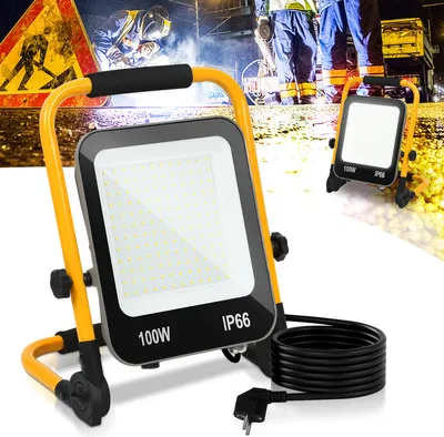 Produktbild von TolleTour LED Baustrahler 100W Kaltweiß Arbeitsleuchte Bauscheinwerfer Austellenlampe LED Fluter Floodlight