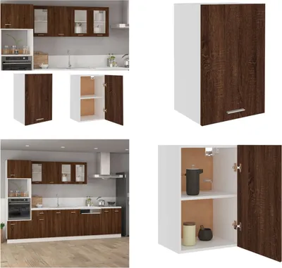 Produktbild von vidaXL Hängeschrank Braun Eichen Optik 39,5x31x60 cm Holzwerkstoff - Hängeschrank - Hängeschränke - Küchenschrank - Wandschrank