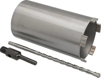 Produktbild von Diamantbohrkrone Ø 102 mm Nutzlänge 180 mm mit SDS+-Aufnahme 100 mm und Zentrierbohrer 240 mm Segmenthöhe 10 mm Diamant Bohrkrone Trockenbohrkrone Kernbohrer Betonbohrkrone Kernbohrkrone BTEC