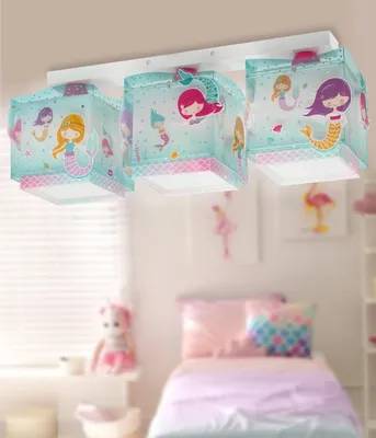 Immagine prodotto di Plafoniera per bambini a 3 luci Mermaids Sirene